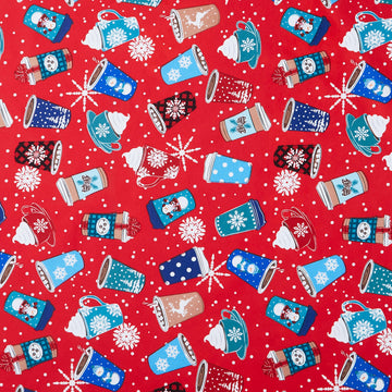 Winter Wonders Comfort Flannel - Hot Cocoa Red Yardage