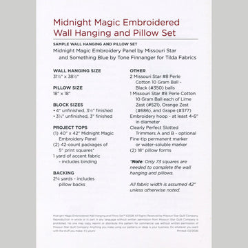 Missouri Star Embroidery Panel - Midnight Magic