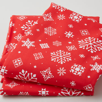 Christmas In Quilt Town - Snowflakes Red 108/110" Wide Backing - 3 Yard Cut
