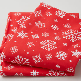 Christmas In Quilt Town - Snowflakes Red 108/110" Wide Backing - 3 Yard Cut