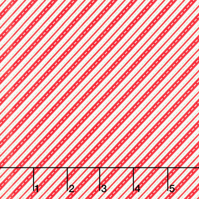 Christmas In Quilt Town - Candy Cane Stripe Red Yardage