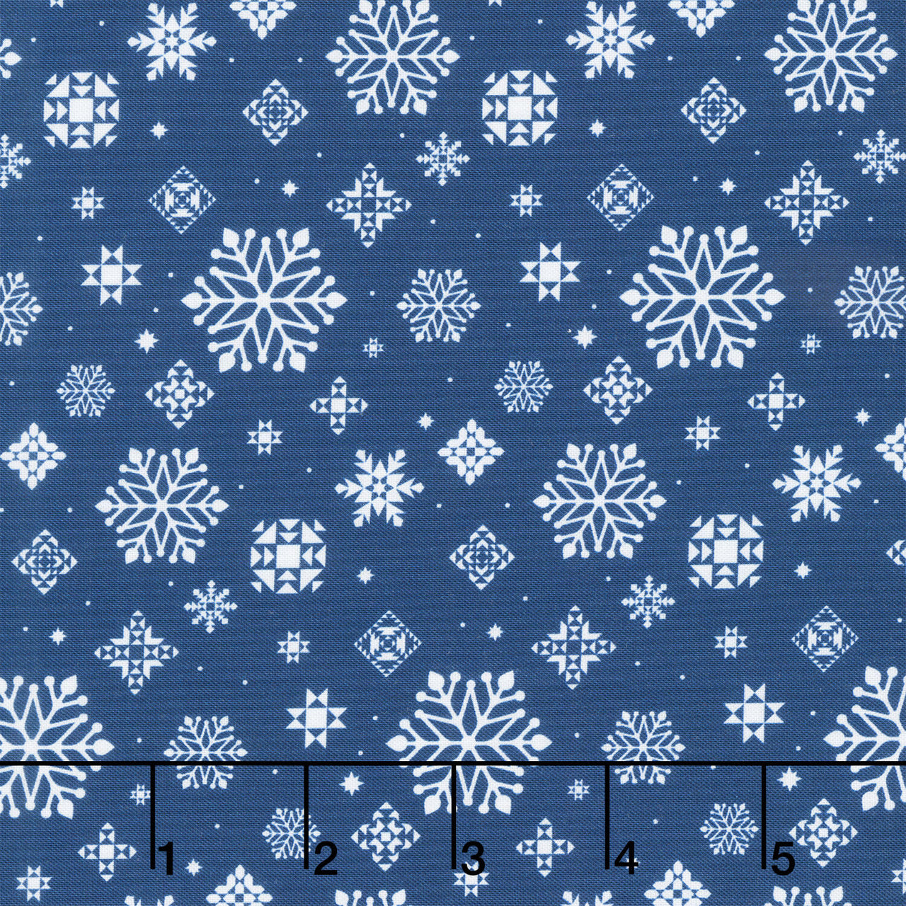 Christmas In Quilt Town - Snowflakes Navy Yardage