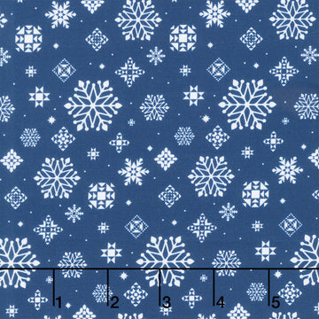 Christmas In Quilt Town - Snowflakes Navy Yardage