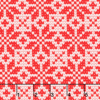 Christmas In Quilt Town - Sweater Poinsettia Red Yardage