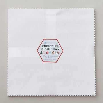 Christmas In Quilt Town Snowflakes White 10" Squares