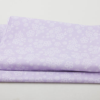 Walking on Sunshine - Small White Flowers Lilac 2 Yard Cut