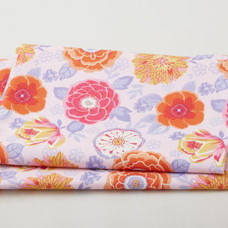 Walking on Sunshine - Large Flowers Pink 2 Yard Cut