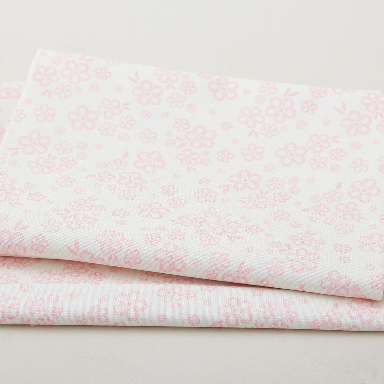 Walking on Sunshine - Small Pink Flowers White 2 Yard Cut
