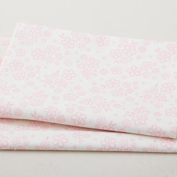 Walking on Sunshine - Small Pink Flowers White 2 Yard Cut