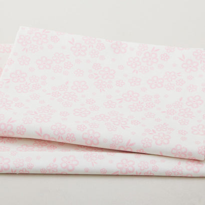 Walking on Sunshine - Small Pink Flowers White 2 Yard Cut