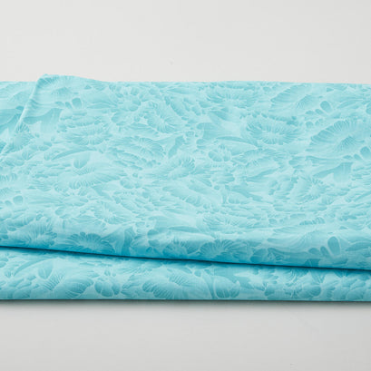 Florique 118" - Tonal Florique Flowers Aqua 3 Yard Cut