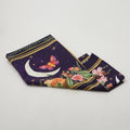 Midnight Rendezvous - Moths With Flower And Moons Dark Purple Fabric Panel