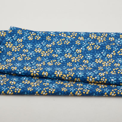Sunlit Splendor Favorites - Medium Packed Flowers Blue 2 Yard Cut