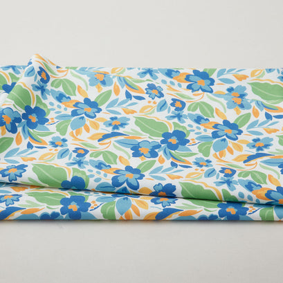 Sunlit Splendor Favorites - Large Wavy Floral White 2 Yard Cut