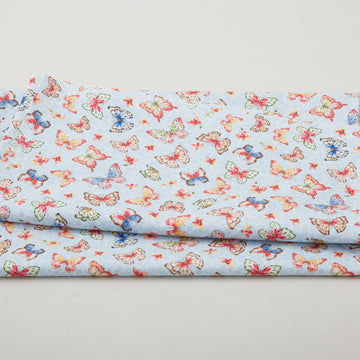Lucinda Favorites - Tossed Butterflies Blue 2 Yard Cut