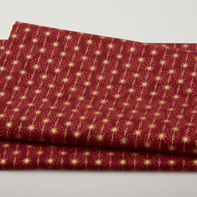 Frosty Snowflake - Stars In Line Red/Gold 3 Yard Cut