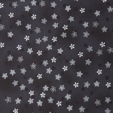 Frosty Snowflake - Poinsettia Black/Silver 3 Yard Cut