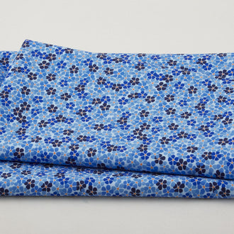 Blossoms Bloom - Dense Flowers Blue 2 Yard Cut