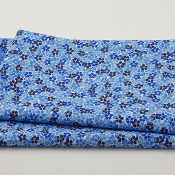 Blossoms Bloom - Dense Flowers Blue 2 Yard Cut