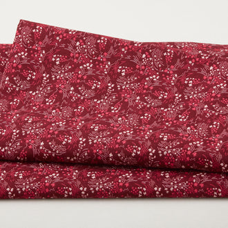 Filippa's Line - Flowers Lines & Dots Red 2 Yard Cut