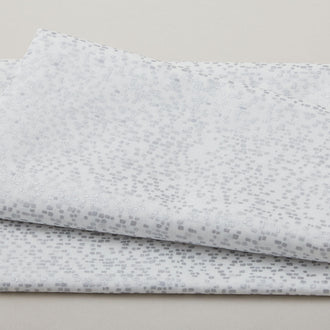 Frosty Snowflake - Small Squares White/Silver Metallic 2 Yard Cut
