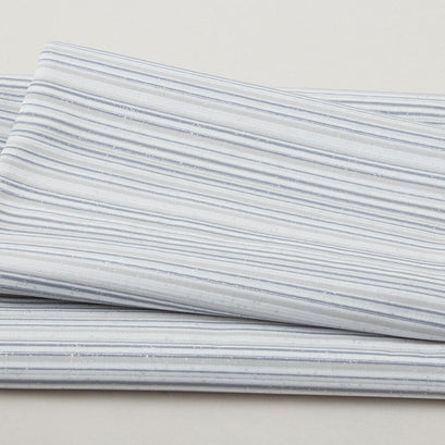 Frosty Snowflake - Stripes White/Silver Metallic 2 Yard Cut