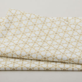 Frosty Snowflake - Geometric Star Cream/Gold Metallic 2 Yard Cut