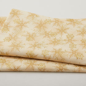 Frosty Snowflake - Medium Snowflake Beige/Gold Metallic 2 Yard Cut