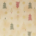 Frosty Snowflake - Christmas Trees Beige/Gold Metallic 2 Yard Cut