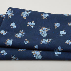 Karla-Rose - Small Flowers & Dots Blue 2 Yard Cut