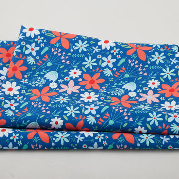 Sweetie - Tossed Flowers Blue 2 Yard Cut