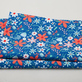Sweetie - Tossed Flowers Blue 2 Yard Cut