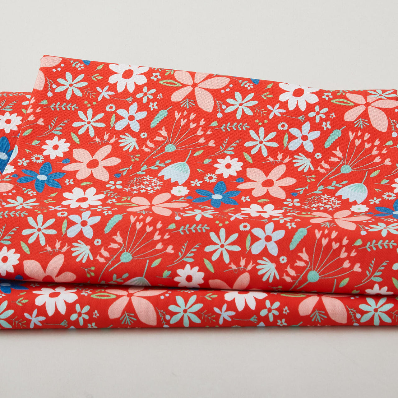 Sweetie - Tossed Flowers Red 2 Yard Cut
