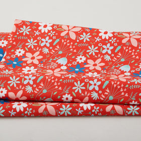 Sweetie - Tossed Flowers Red 2 Yard Cut