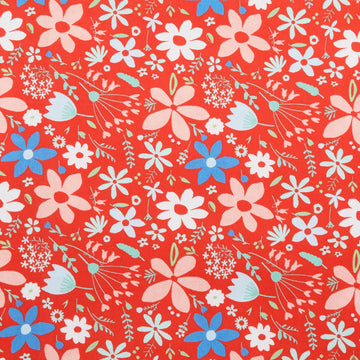 Sweetie - Tossed Flowers Red 2 Yard Cut