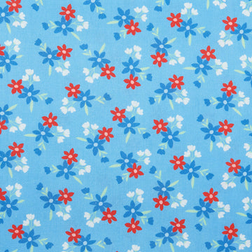 Sweetie - Small Tossed Flowers Sky Blue 2 Yard Cut