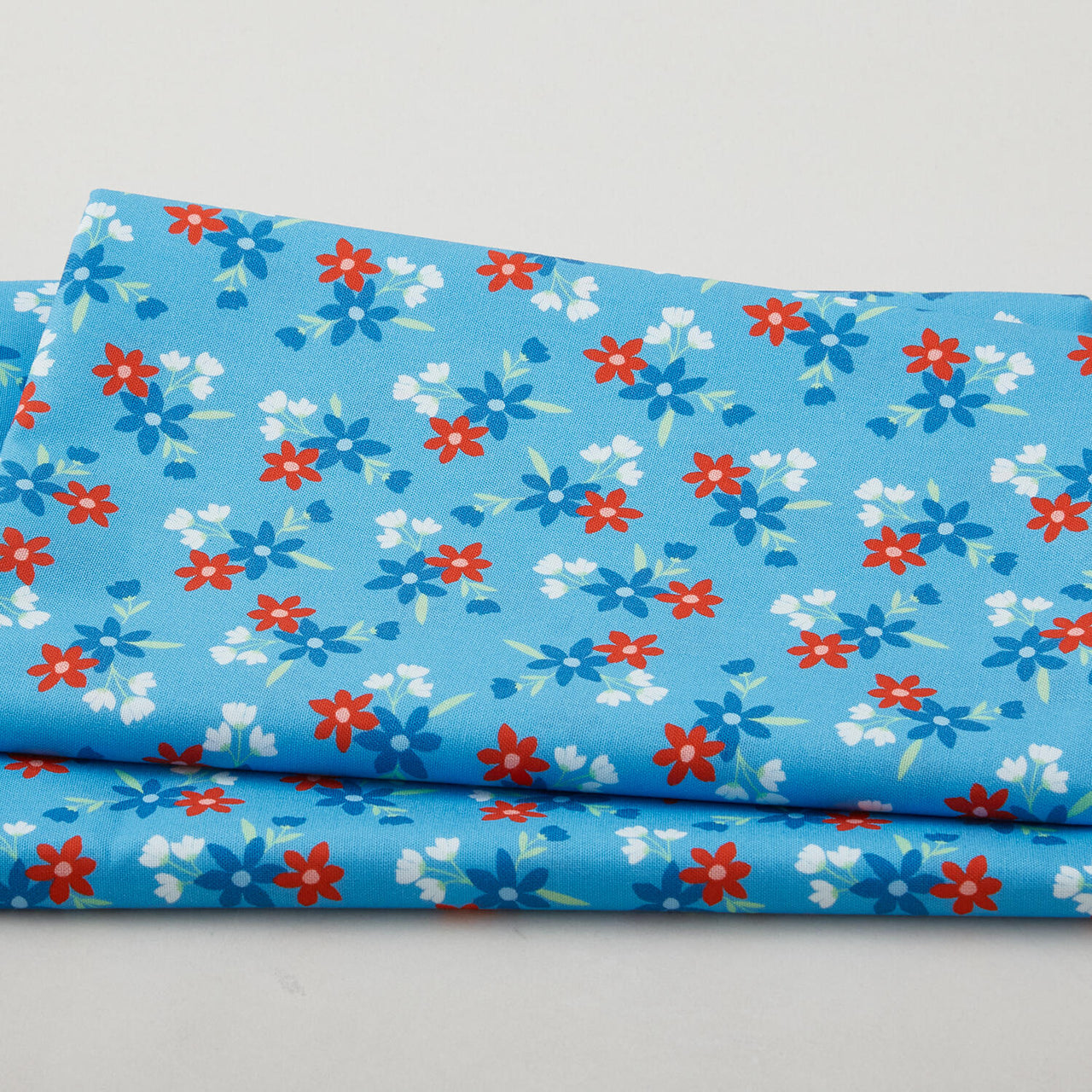 Sweetie - Small Tossed Flowers Sky Blue 2 Yard Cut