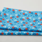 Sweetie - Small Tossed Flowers Sky Blue 2 Yard Cut
