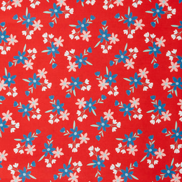 Sweetie - Small Tossed Flowers Red 2 Yard Cut