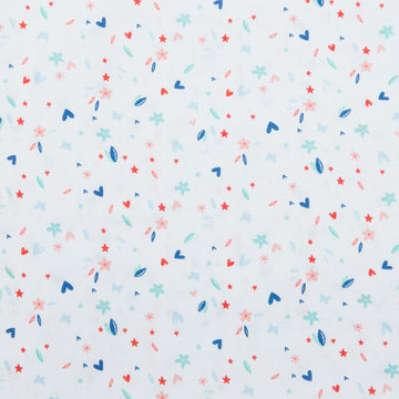 Sweetie - Hearts and Flowers White 2 Yard Cut