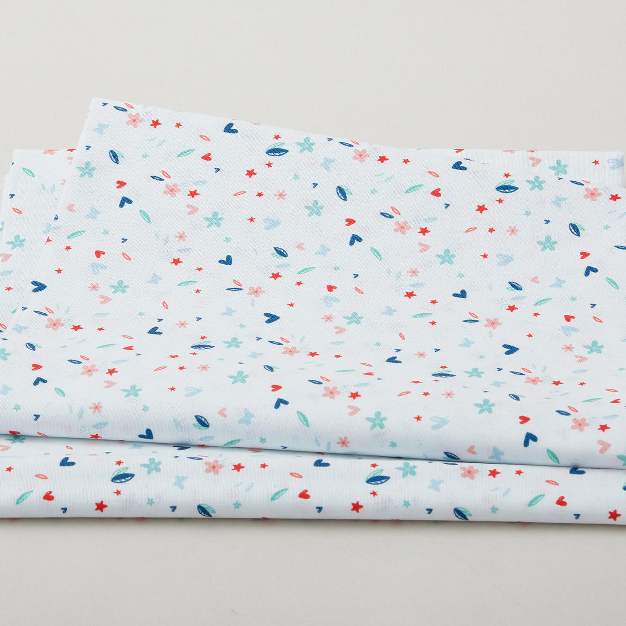 Sweetie - Hearts and Flowers White 2 Yard Cut