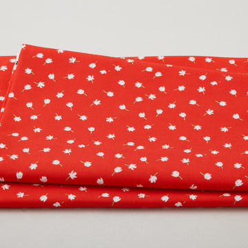 Sweetie - Small White Daisy Red 2 Yard Cut