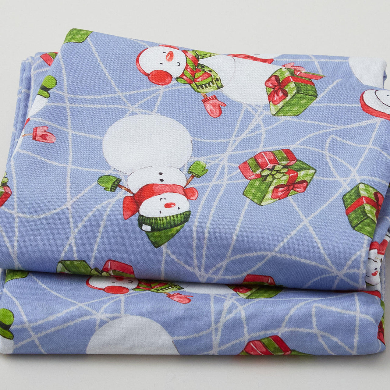 Playful Snowman Novelty - Blue 2 Yard Cut