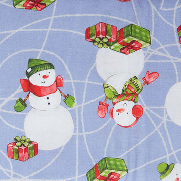 Playful Snowman Novelty - Blue 2 Yard Cut