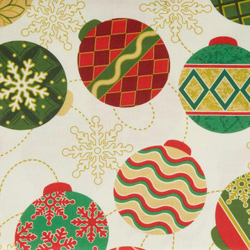Festive Christmas Ornaments - Cream 2 Yard Cut