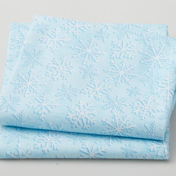 White Snowflakes - Soft Blue 2 Yard Cut