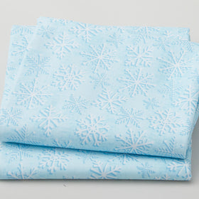 White Snowflakes - Soft Blue 2 Yard Cut