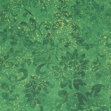 Festive Floral Silhouettes - Green 2 Yard Cut