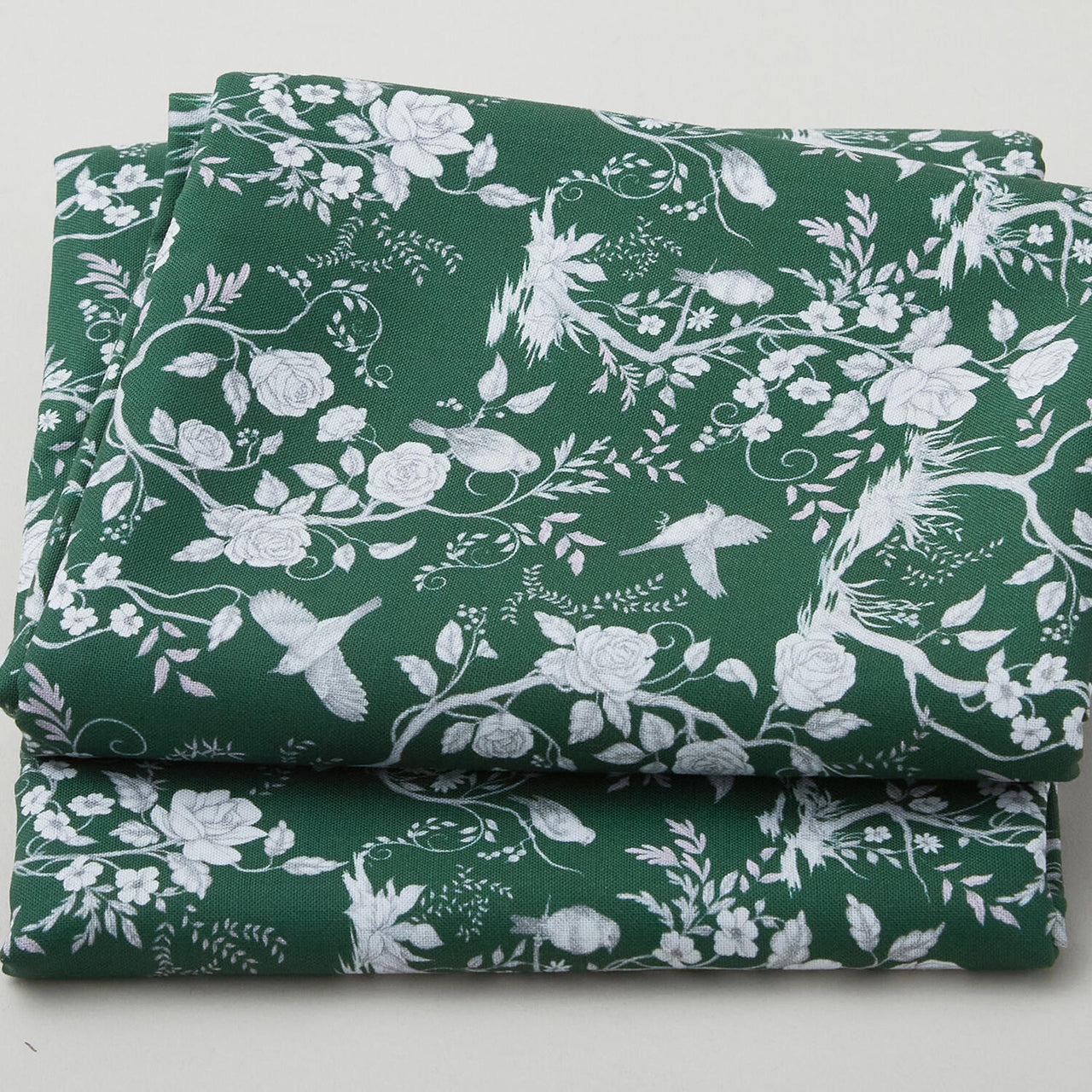 Vintage Green Botanical Print - Green 2 Yard Cut