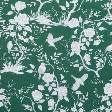 Vintage Green Botanical Print - Green 2 Yard Cut